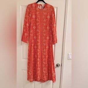 Embroided midi dress